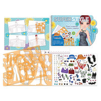 Альбом для творчества "Мода" с трафаретами и наклейками, TUKZAR