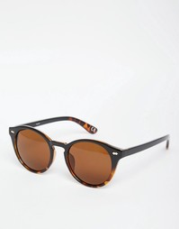 Черные/черепаховые круглые солнцезащитные очки ASOS - Черный