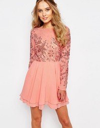Платье мини с декоративной отделкой Virgos Lounge Ria - Розовый