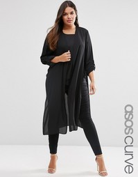 Кимоно макси с разрезами по бокам ASOS CURVE - Черный