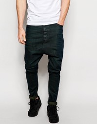 Джинсы зеленого оттенка с заниженным шаговым швом ASOS - Green black