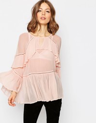Блузка с рюшами ASOS - Blush