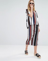 Monki Stripe Midi Tube Skirt - Мульти