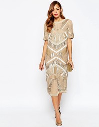 Платье-футболка миди ASOS RED CARPET - Медный