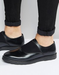 Черные кожаные туфли с эластичным ремешком ASOS - Черный