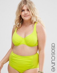 Бикини-топ на косточках ASOS CURVE - Зеленый бит