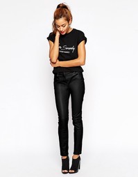 Узкие кожаные брюки ASOS