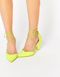 Туфли на каблуке для широкой стопы со шнуровкой ASOS SINEAD - Желтый