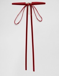 Бархатное ожерелье-чокер с бантом ограниченной серии - Красный Asos