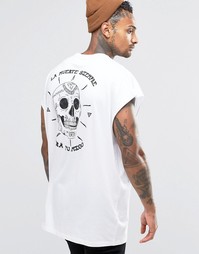 Свободная футболка с принтом черепа ASOS - Белый