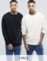 2 oversize-свитшота (черный, песочный) ASOS - СКИДКА 15%