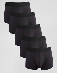 5 трусиков-шорт из микрофибры ASOS - СКИДКА 28% - Черный