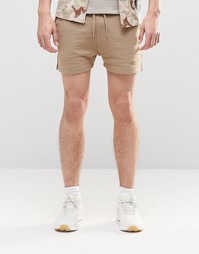 Короткие трикотажные шорты бежевого цвета ASOS - Sand dune