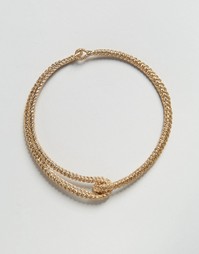 Металлическое ожерелье-чокер с застежкой Missguided - Золотой