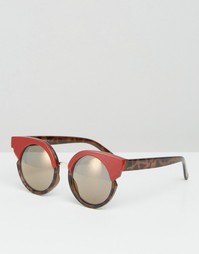 Круглые солнцезащитные очки с вырезами ASOS - Красный