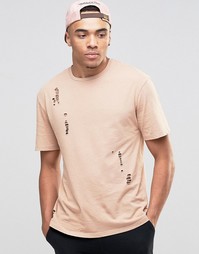 Футболка из выбеленного хлопка с круглым вырезом Jack &amp; Jones - Nougat