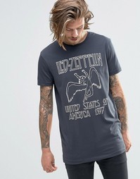 Свободная футболка с принтом Led Zeppelin ASOS - Черный