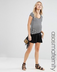 Юбка-шорты со складками для беременных ASOS Maternity - Черный