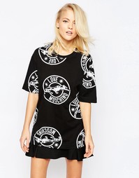 Футболка с эмблемой-пантерой Love Moschino - Черный