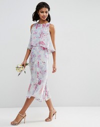 Двойное платье с принтом ASOS WEDDING - Мульти