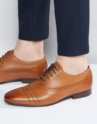 Кожаные коричневые туфли на шнуровке ASOS - Рыжий