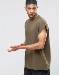 Oversize-футболка из плотного трикотажа цвета хаки ASOS - Battlefield