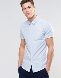 Полосатая рубашка с короткими рукавами ASOS - Синий
