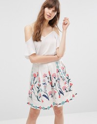Юбка с цветочным принтом Vero Moda - Снежно-белый