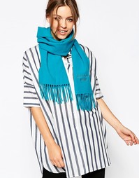Шарф из мериносовой шерсти Boutique Moschino - Бирюзовый