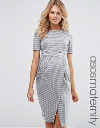 Двуслойное платье для беременных в полоску ASOS Maternity - Полоски