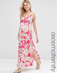 Платье макси с цветочным принтом для беременных ASOS Maternity