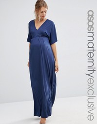 Платье-кимоно макси для беременных ASOS Maternity - Темно-синий