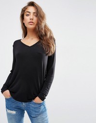 Лонгслив с асимметричным краем ASOS The New Forever - Черный