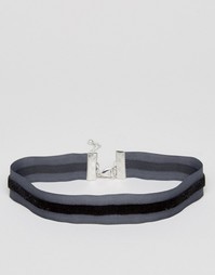 Ожерелье-чокер с бархатной полоской ASOS - Черный