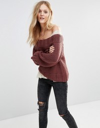 Джемпер с открытыми плечами Free People Beachy - Розовый 6607