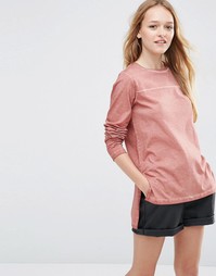 Длинный топ с декоративным швом и маслянистым эффектом ASOS - Blush