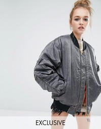 Куртка-пилот в стиле oversize с эффектом кислотной стирки Reclaimed Vi