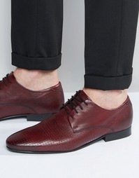 Кожаные бордовые туфли на шнуровке ASOS - Красный