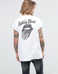 Oversize-футболка без рукавов с принтом The Rolling Stones ASOS