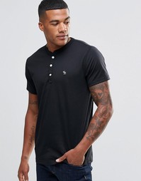 Черная облегающая футболка хенли Abercrombie &amp; Fitch - Черный