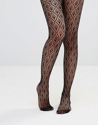 ASOS Diamond Crochet Fishnet Tights - Черный