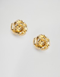 Серьги-гвоздики с розочками ASOS - Золотой