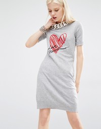 Трикотажное платье Love Moschino - Серый