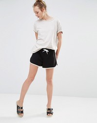 Monki Jersey Tipped Shorts - Черный
