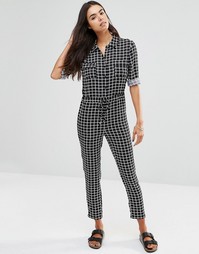 Комбинезон на пуговицах Unique 21 - Black grid print
