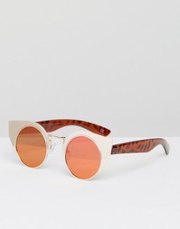 Солнцезащитные очки в металлической оправе с плоскими стеклами ASOS