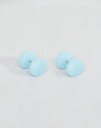 Синие серьги-затычки с эффектом полудрагоценного камня ASOS - Синий