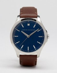 Часы с коричневым кожаным ремешком Armani Exchange AX2181 - Коричневый