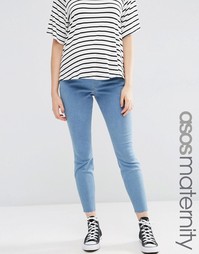 Светлые джинсы для беременных с прорехами и заплатками ASOS Maternity