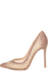 Замшевые туфли с кристаллами Swarovski Gianvito Rossi